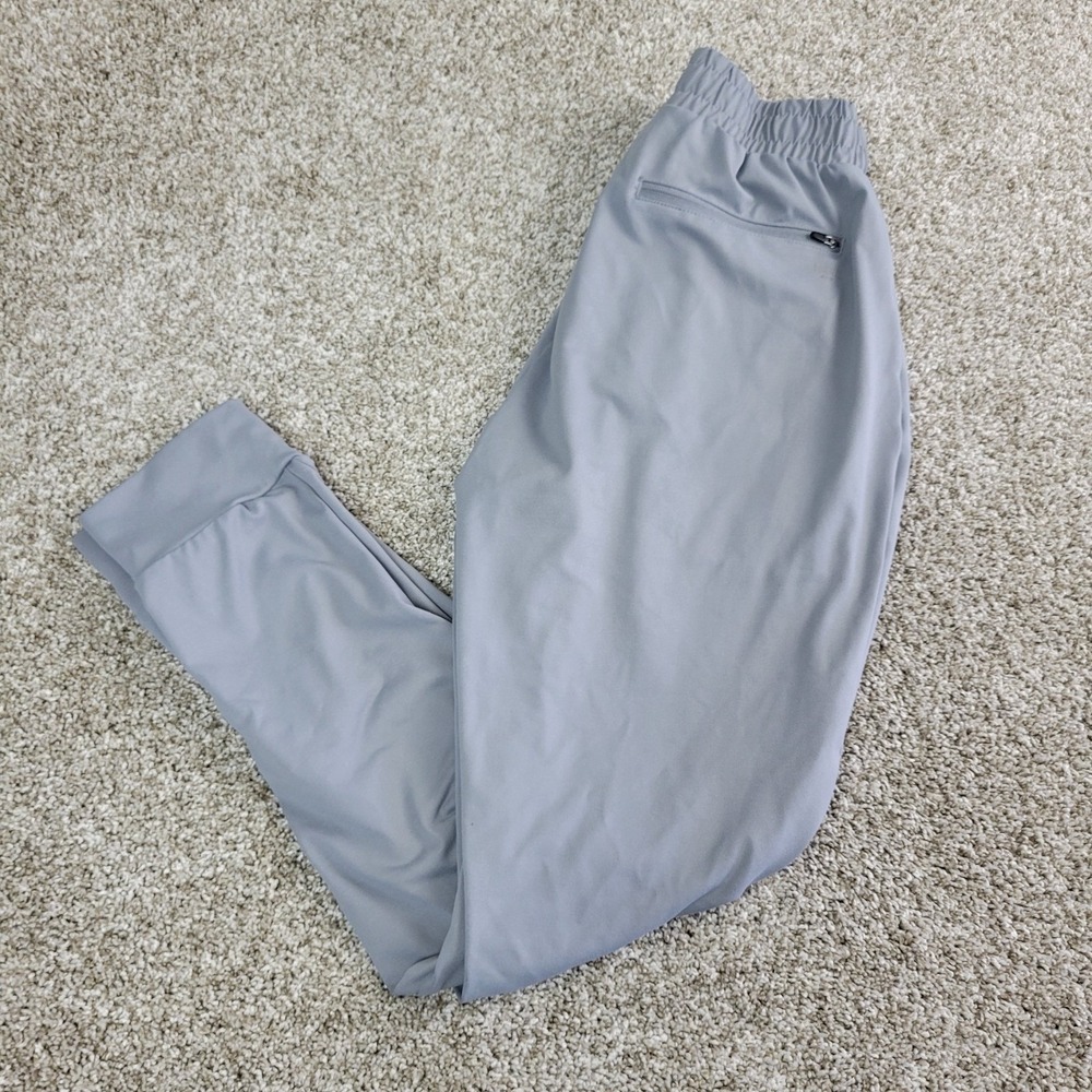 Barbell Mens Small Solid Gray Performance Stretch Jogger Pants Elastic Waist